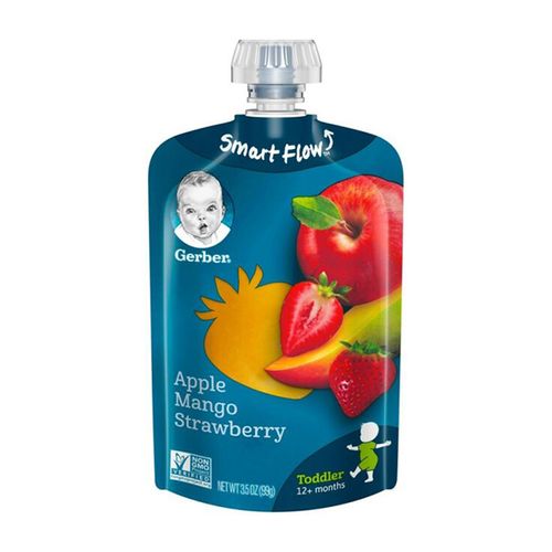 Gerber Toddler Apple Mango & Strawberry Fruit Squeezable Puree - 3.5oz