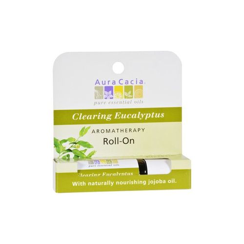 Aura Cacia Aromatherapy Roll-On, Clearing Eucalyptus, 0.31 Fl Oz