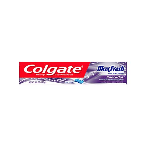 Colgate Max Fresh Knockout Toothpaste with Breath Strips  Electric Mint - 6 oz
