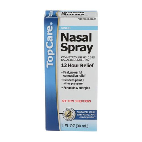 Topcare Sinus Nasal Spray Oxymetazoline 12 Hour Allergy Cold Relief 6/19 Tc