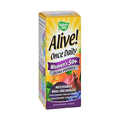 Alive! Women s 50+ Ultra Potency Complete Daily Multivitamin Tablets  60 Count