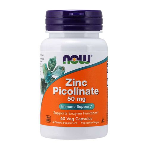 NOW Supplements  Zinc Picolinate 50 mg  Supports Enzyme Functions*  Immune Support*  60 Veg Capsules