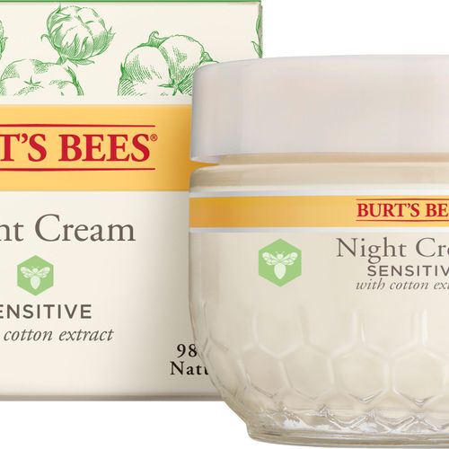 Burt s Bees Sensitive Solutions Calming Night Cream with Aloe and Rice Milk  1.8 fl oz