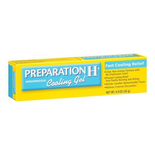 Preparation H Hemorrhoid Symptom Treatment Cooling Gel (0.9 Ounce)  Fast Discomfort Relief with Vitamin E and Aloe  Tube