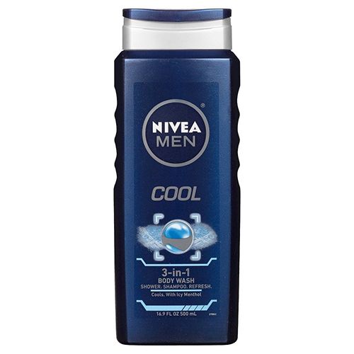 NIVEA MEN Cool Body Wash with Icy Menthol  16.9 Fl Oz Bottle