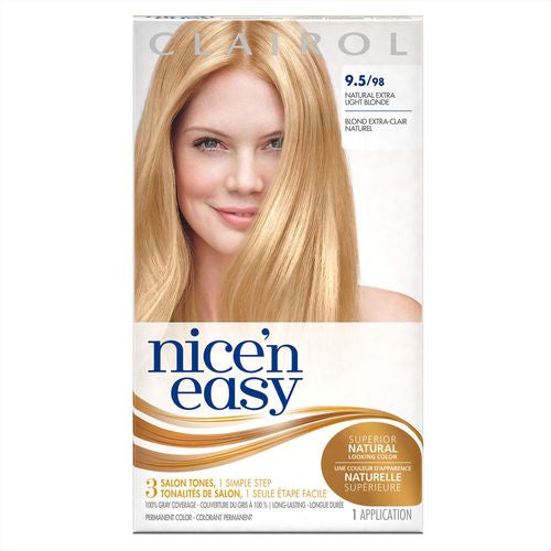 Clairol Nice  n Easy Sun Kissed Permanent Hair Color  9.5/98 Natural Extra Light Neutral Blonde
