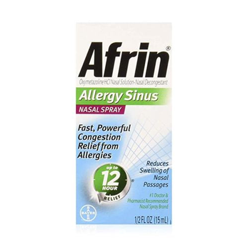 Afrin Allergy Sinus 12 Hour Nasal Decongestant Spray - 15 mL