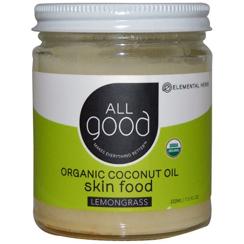 All Good Coconut Oil Skin Food, Lemongrass, 7.5 Oz