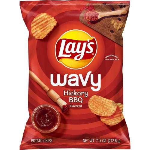 Lay s Wavy Potato Chips  Hickory BBQ Flavor  7.5 oz Bag