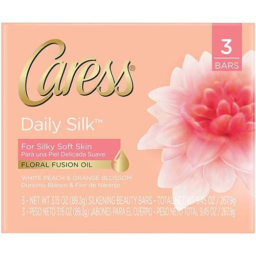 Caress Beauty Bar Soap Daily Silk 3.15 oz 3 Bars