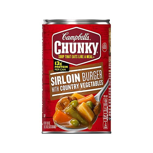 Campbell's Chunky Soup, Sirloin Burger With Country Vegetables Soup, 18.8 Ounce Can