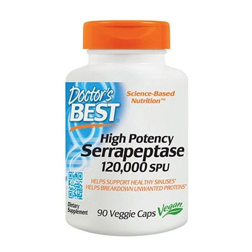 Doctor s Best High Potency Serrapeptase  120 000 SPU  90 Veggie Caps