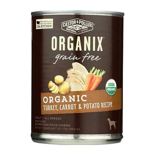 Castor And Pollux Organic Grain Free Dog Food - Turkey And Carrot And Potato - 12.7 Oz.