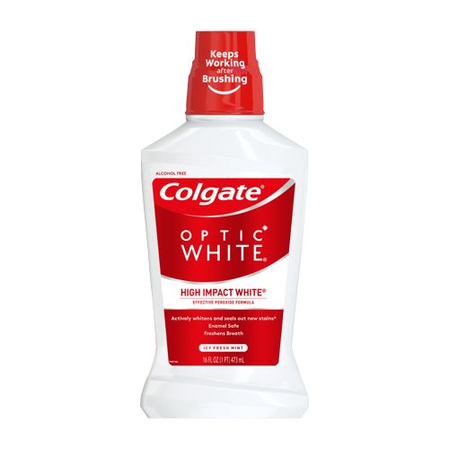 Colgate Optic White Whitening Mouthwash, Fresh Mint - 500mL, 16.9 fluid ounce (B00UB6TN9M)