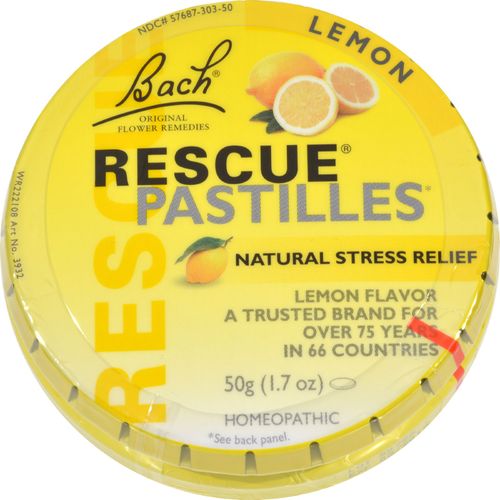 Bach RESCUE PASTILLES  Lemon Flavor  Natural Stress Relief Lozenges  35 Count