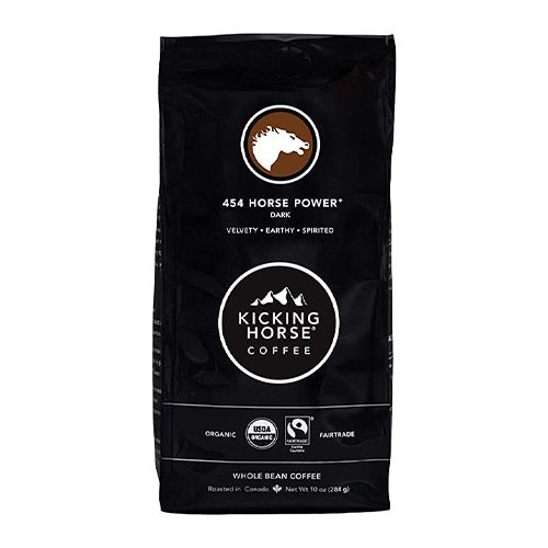 Kicking Horse Coffee, 454 Horse Power, Dark Roast, Whole Bean, 10 oz - Certified Organic, Fairtrade, Kosher Coffee (B00KC0LP84)