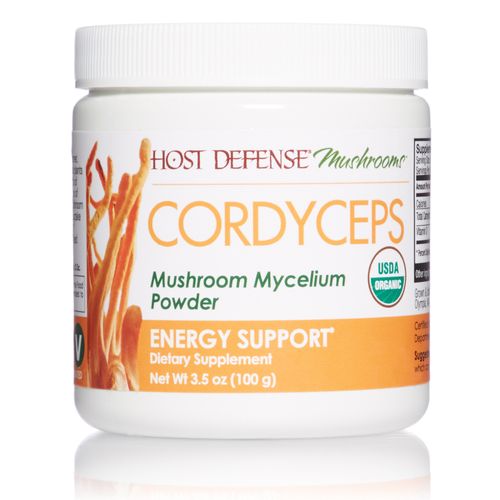 Host Defense  Cordyceps Mushroom Powder  Supports Energy  Stamina and Athletic Performance  Certified Organic Supplement  3.5 oz (66 Servings)