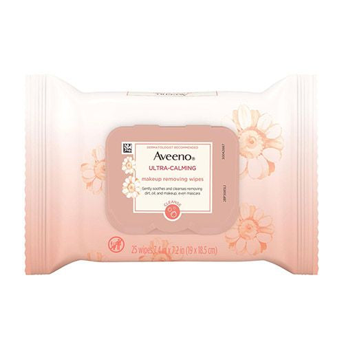 Aveeno Ultra-Calming Sensitive Skin Makeup Removing Face Wipes  25 ct