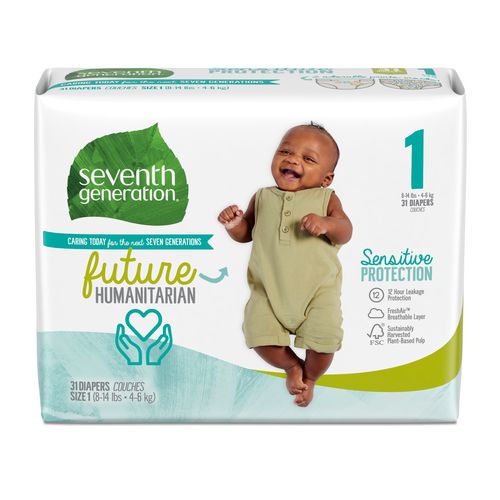 Seventh Generation Sensitive Protection Free & Clear Baby Diapers - Size 1  31 count