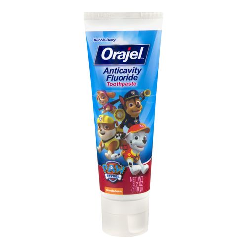 Orajel Kids Paw Patrol Anti-Cavity Fluoride Toothpaste  Natural Fruity Bubble Flavor  4.2oz Tube