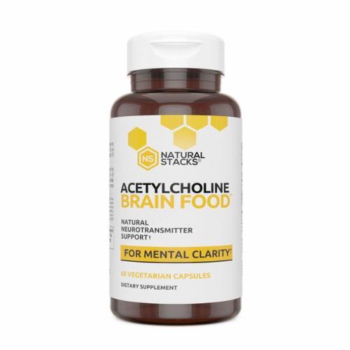 Natural Stacks Acetylcholine Supplement 60 ct - Faster Thinking & Memory Support - Powerful Fast Acting Formula with Alpha GPC  Choline and White Peony Extract - Stops Brain Fog