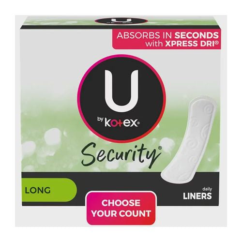U by Kotex Clean & Secure Panty Liners  Light Absorbency  Long Length  96 Count