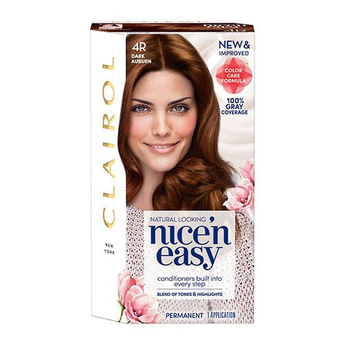 Clairol Nice n Easy Permanent Hair Color Creme  4R Dark Auburn  1 Application  Hair Dye