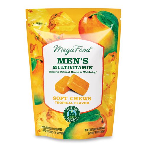 MegaFood, Men's Multivitamin Soft Chews, Daily Supplement, Supports Optimal Health and Well-Being, Gluten-free, Vegetarian, Tropical, 30 Chews (30 servings)