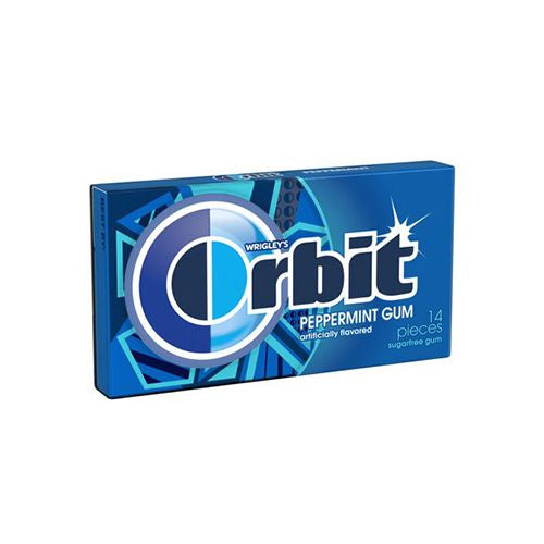 Orbit Gum Peppermint Sugar Free Chewing Gum  Single Pack - 14 Piece