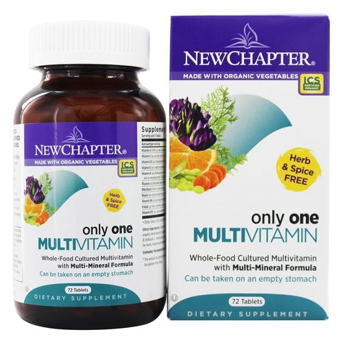 New Chapter - Only One Whole-Food Multivitamin with Multi-Mineral Formula - 72 Tablets