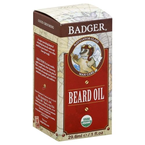 Badger - Beard Oil  Babassu & Jojoba  Certified Organic  Premium Beard Conditioner  Beard Oil for Dry Skin  Beard Oil for Long Beards  Facial Hair Oil
