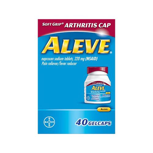 Aleve Soft Grip Arthritis Cap Pain Reliever/Fever Reducer Naproxen Sodium Gelcaps, 220 mg, 40 Ct