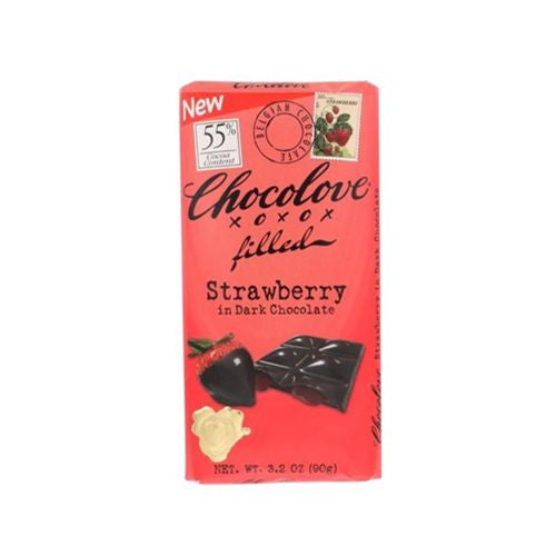 Chocolove Xoxox Strawberry In Dark Chocolate  3.2 Oz