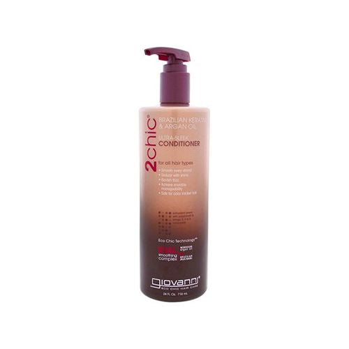 Giovanni Ultra Sleek Conditioner Brazilian Keratin and Argan Oil  Sulfate Free  No Parabens  24 oz with Pump