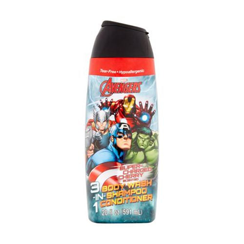 Marvel Avengers Super-Charged Cherry Scented 3-in-1 Body Wash, Shampoo and Conditioner, 20 fl oz