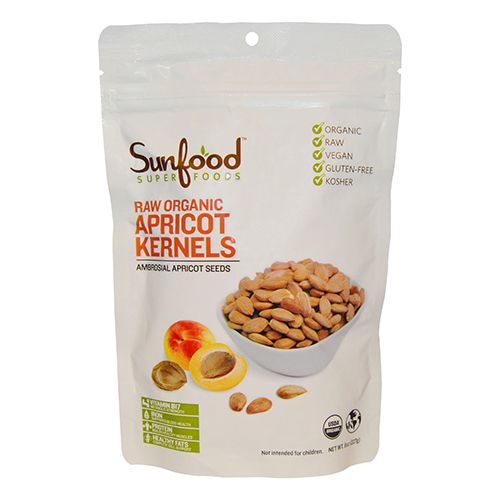 SunFood Kosher Raw Organic Apricot Kernels - 8 OZ