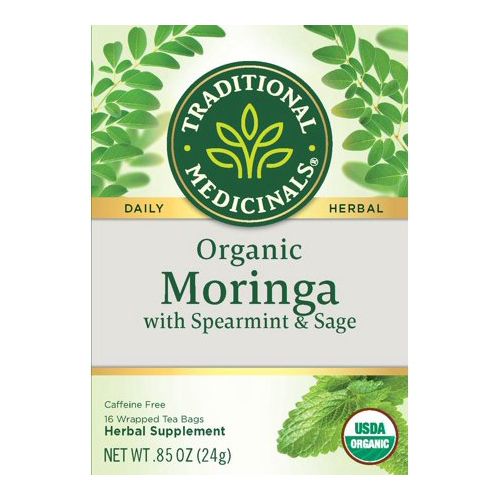 Traditional Medicinals, Organic Moringa With Spearmint & Sage, Tea Bags, 16 Ct