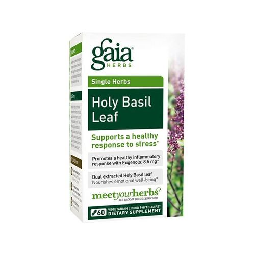 Gaia Herbs Holy Basil Leaf - Helps Sustain a Positive Mindset and Balance in Times of Stress - An Adaptogenic Ayurvedic Herb - 60 Vegan Liquid Phyto-Capsules (30-Day Supply)