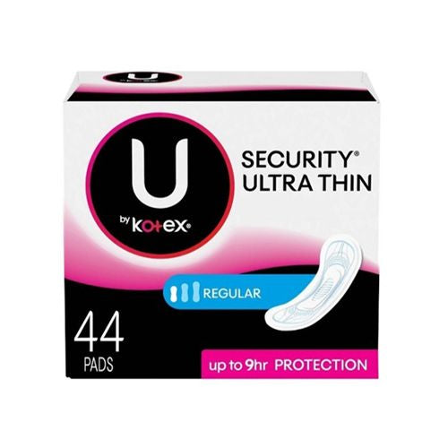 U by Kotex Security Ultra Thin Pads  Regular  Unscented  44 Count