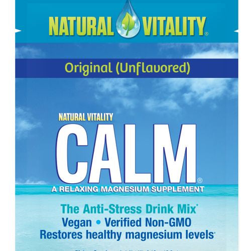 Natural Vitality Calm Anti-Stress Drink Mix Packets, Magnesium Supplement, Unflavored, 30 Ct