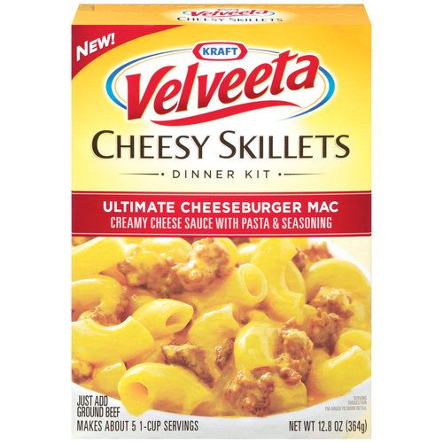 Velveeta Cheesy Skillets Ultimate Cheeseburger Mac Dinner Kit, 12.86 oz Box