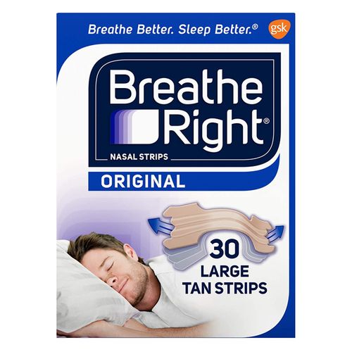 Breathe Right Nasal Strips to Stop Snoring  Drug-Free  Original Tan Large  30 count