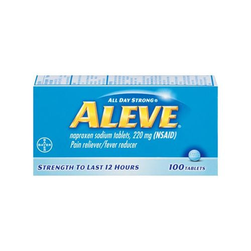 Aleve Pain Reliever/Fever Reducer Naproxen Sodium Tablets, 220 mg, 100 Ct