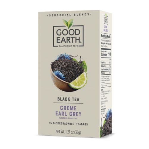 Good Earth Sensorial Blends Crème Earl Grey Black Tea, 15 Count Tea Bags