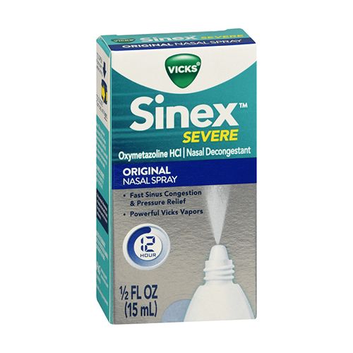 Vicks Sinex SEVERE  Nasal Spray  Original Sinus Decongestant for Fast Relief of Cold & Allergy Congestion  Sinus Pressure Relief  0.5 FL OZ (15 ml)