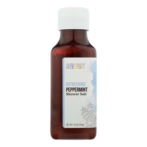 Aura Cacia Shower Salt  Refreshing Peppermint  16 oz (454 g)