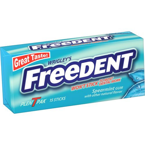 Wrigley s Freedent Spearmint Chewing Gum  Single Pack - 15 Stick