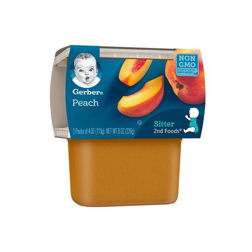 Gerber Sitter 2nd Foods Peach Baby Meals Tubs - 2ct/4oz Each