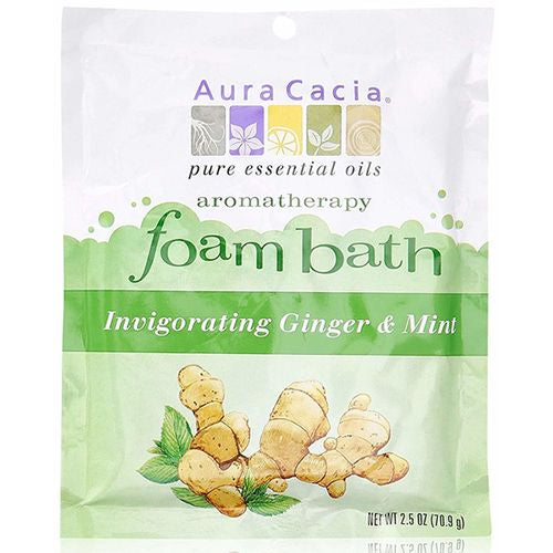 Aura Cacia Foam Bath Invigorating Ginger And Mint - 2.5 Oz