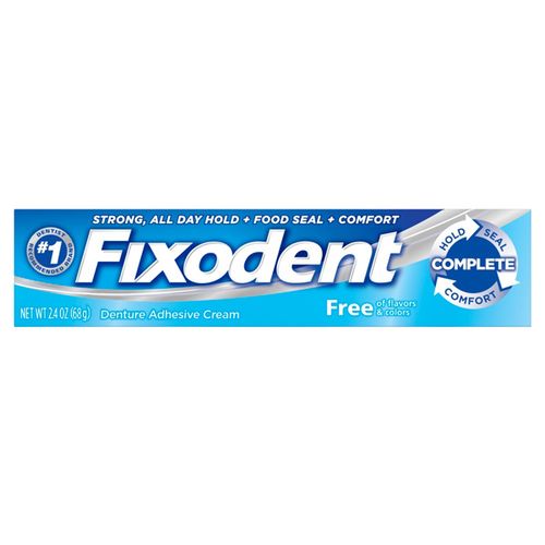 Fixodent Complete Free Denture Adhesive Cream  2.4 oz
